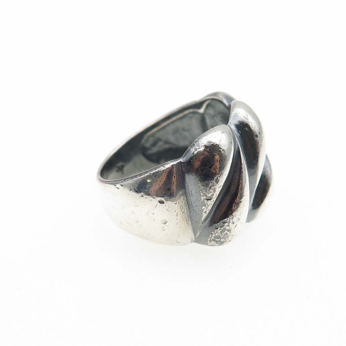 925 Sterling Silver Vintage Modernist Oxidized Ring Size 6.25