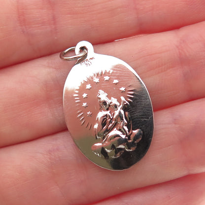 Bliss 925 Sterling Silver Vintage Jesus Sacred Heart Charm Pendant