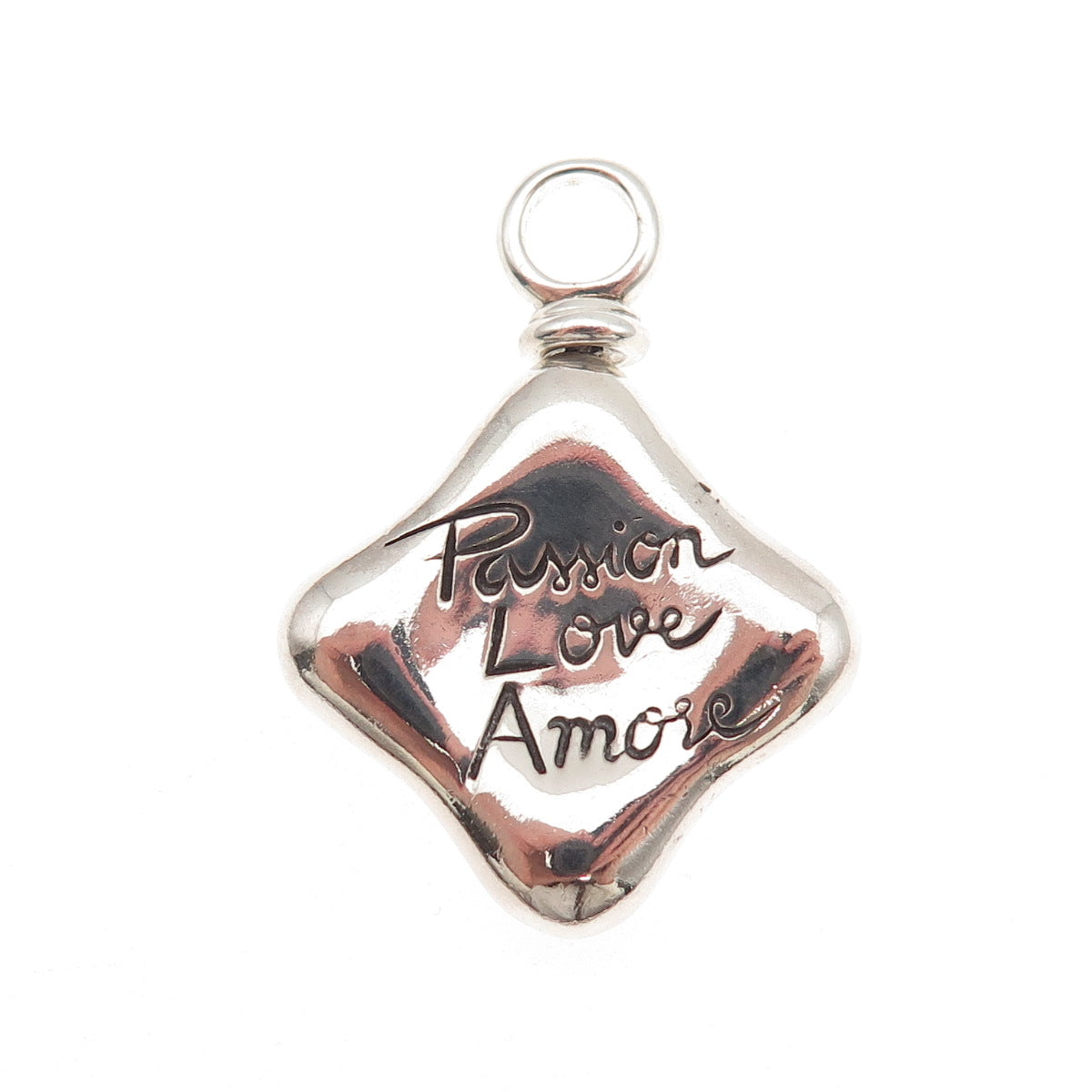 925 Sterling Silver Vintage Passion Love Amore Charm Pendant