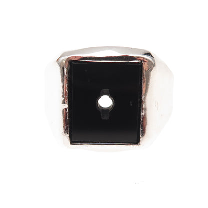 Joseph Esposito 925 Sterling Vintage Real Black Onyx Ring Size 8 (missing stone)