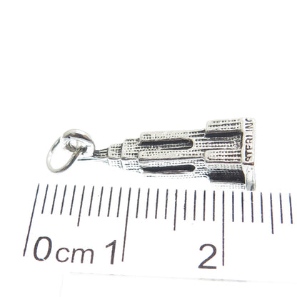 925 Sterling Silver Vintage Empire State Building 3D Pendant