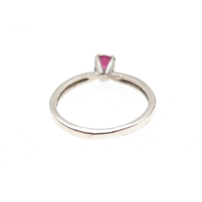 925 Sterling Silver Vintage Real Round-Cut Rhodolite Ring Size 4.75