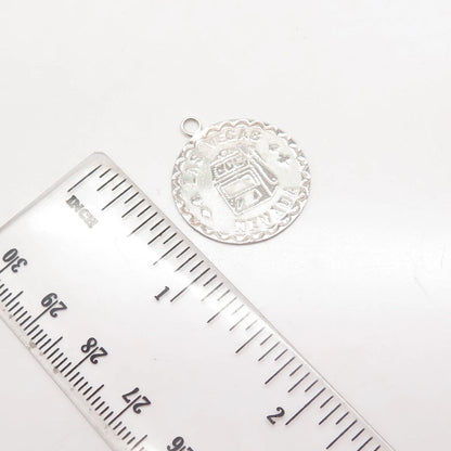925 Sterling Silver Vintage "Nevada" Round Pendant