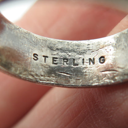 SARAH COVENTRY 925 Sterling Silver Vintage Zig Zag Pattern Band Ring Size 6.25
