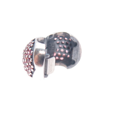 PANDORA 925 Sterling Silver Pink C Z Heart Bead Clip Charm