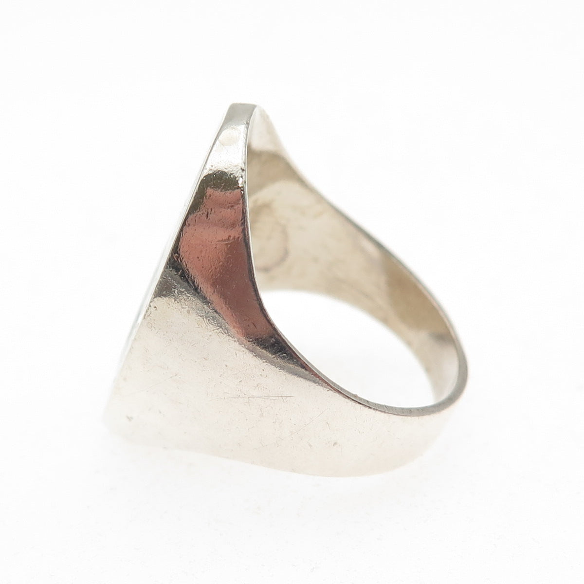 Old Pawn Sterling Silver Vintage Southwestern Turquoise Inlay Tribal Ring Size 8