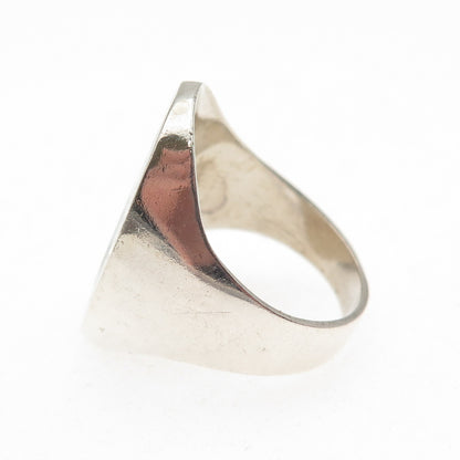 Old Pawn Sterling Silver Vintage Southwestern Turquoise Inlay Tribal Ring Size 8