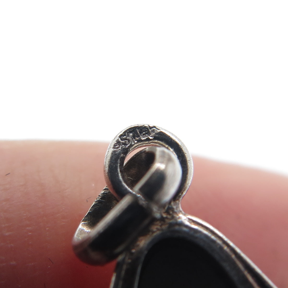 925 Sterling Silver Vintage Ceramic Old Windmill Filigree Teardrop Pendant