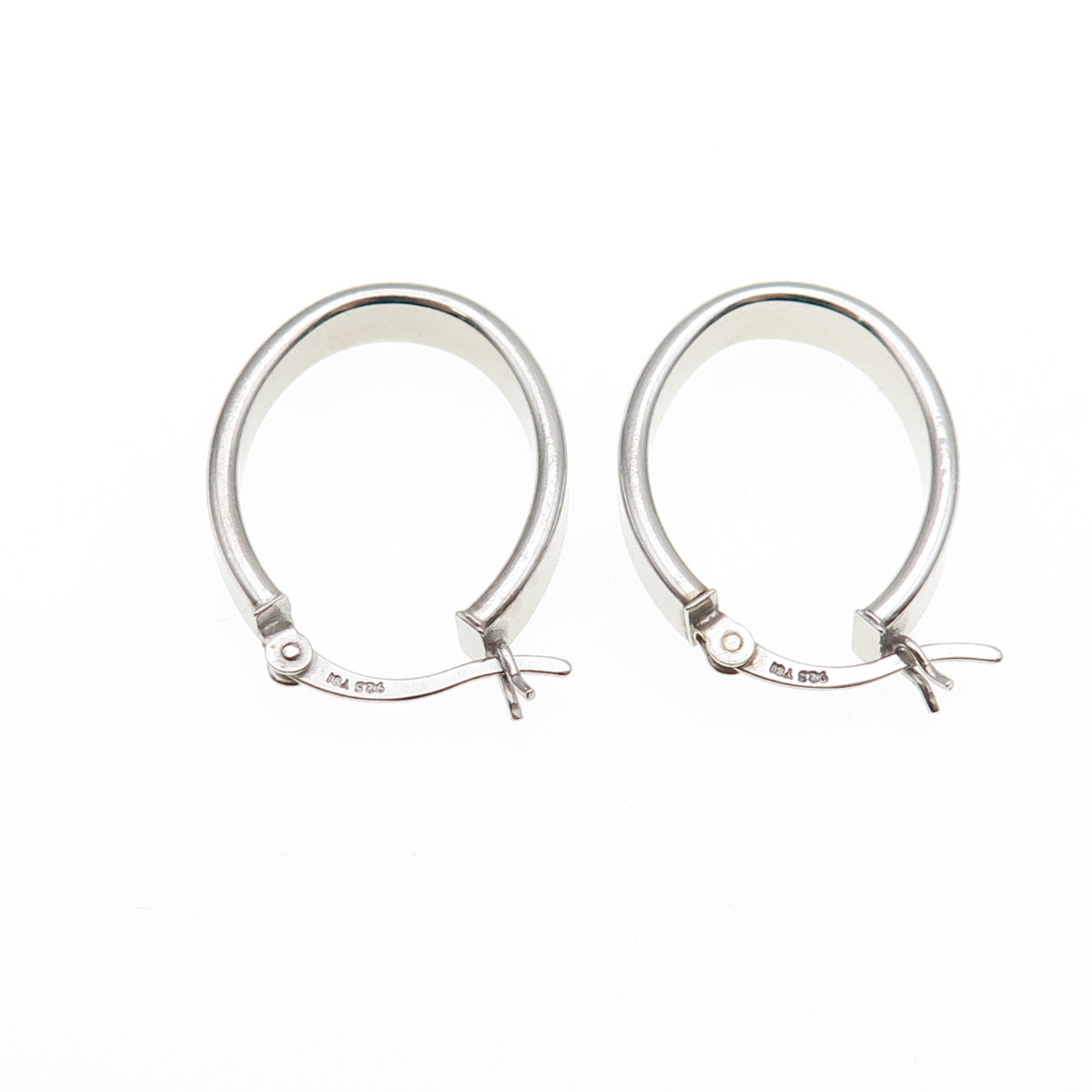 925 Sterling Silver Oval Hoop Earrings