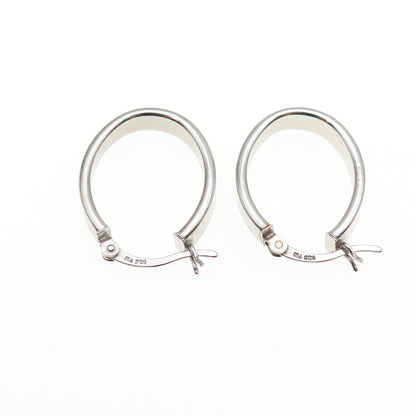 925 Sterling Silver Oval Hoop Earrings