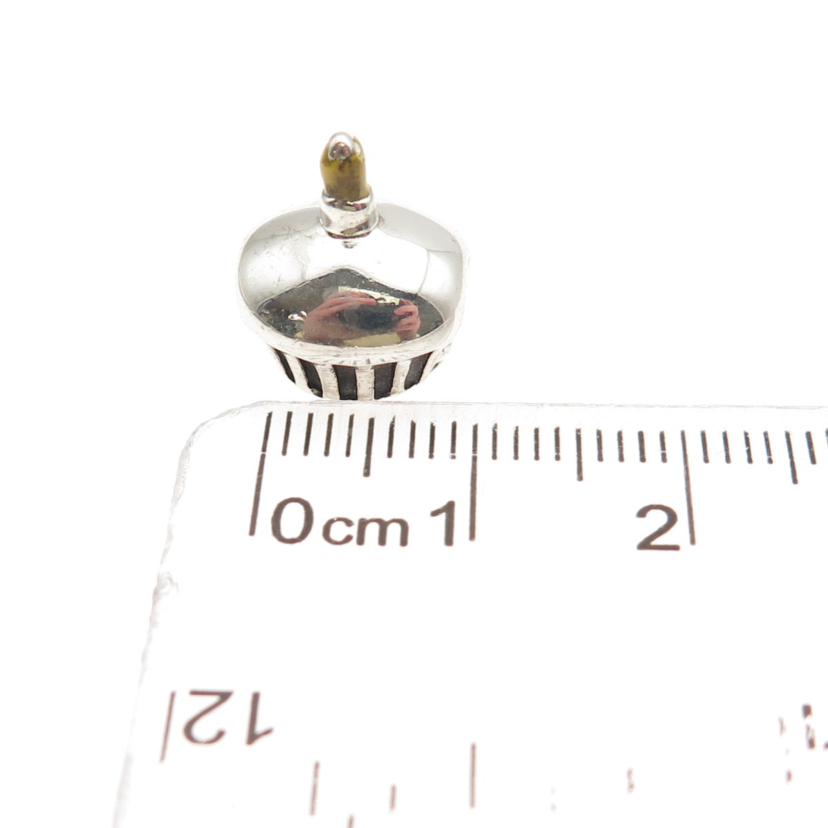 Chamilia 925 Sterling Silver Enamel Birthday Cupcake Slide Bead Charm