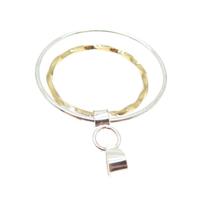 925 Sterling Silver 2-Tone Multi-Circle of Life Pendant
