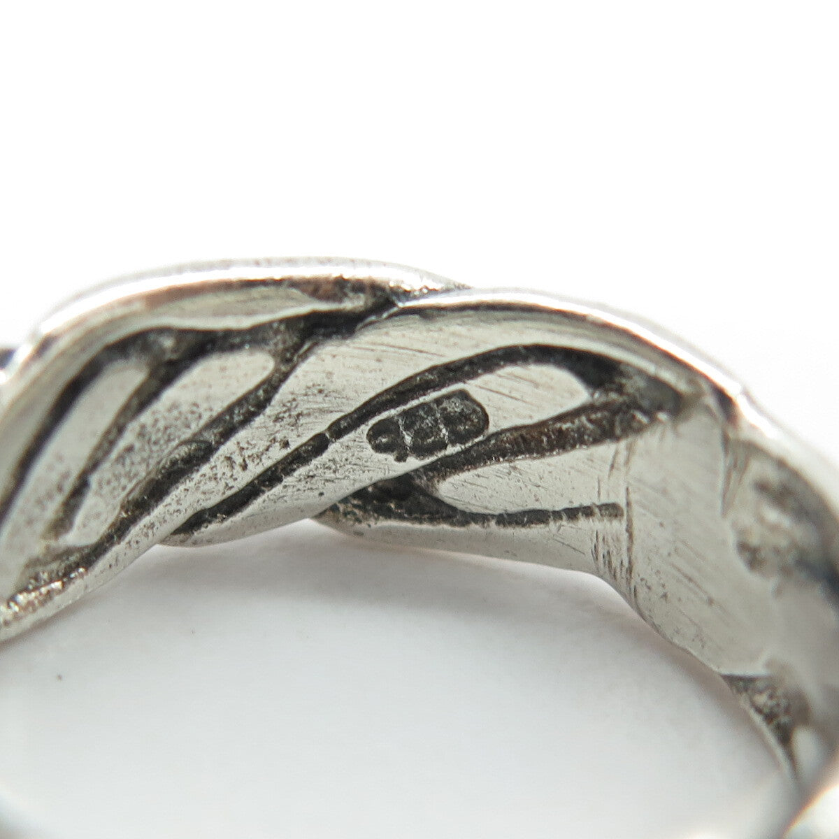 925 Sterling Silver Vintage Twisted Rope Band Ring Size 5.75