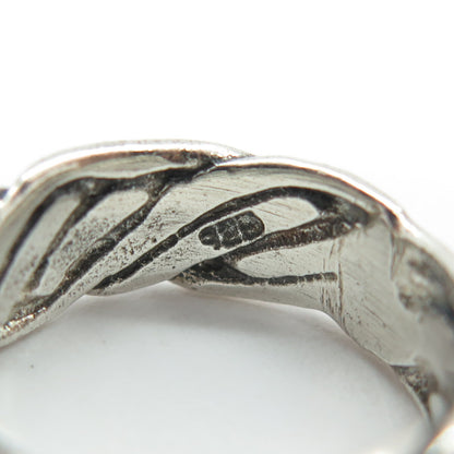 925 Sterling Silver Vintage Twisted Rope Band Ring Size 5.75