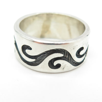 925 Sterling Silver Vintage Mexico Branches Band Ring Size 11.5