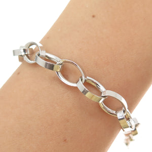 DANECRAFT 925 Sterling Silver Vintage Italy Oval Link Bracelet 7.5"