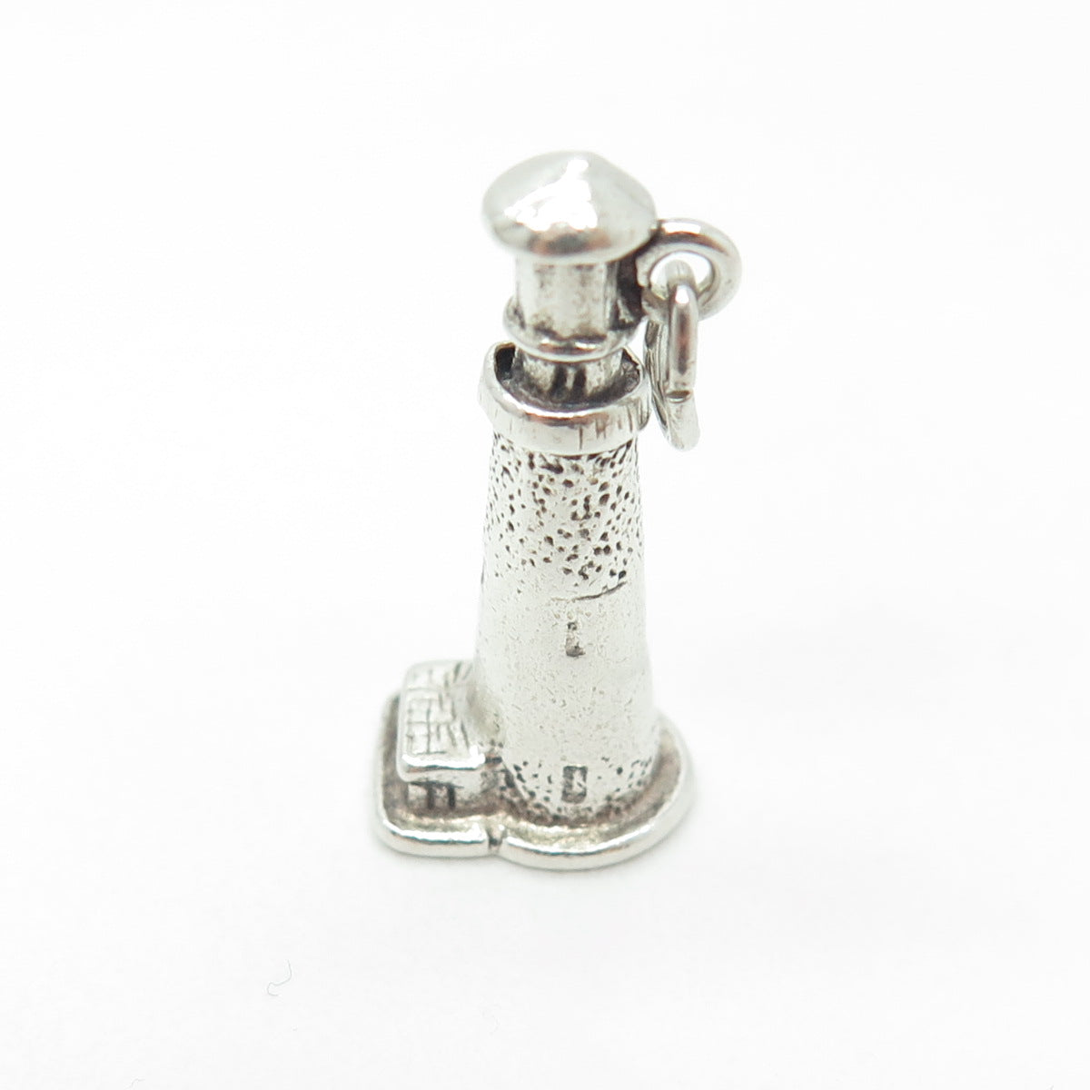 925 Sterling Silver Vintage Lighthouse 3D Charm Pendant