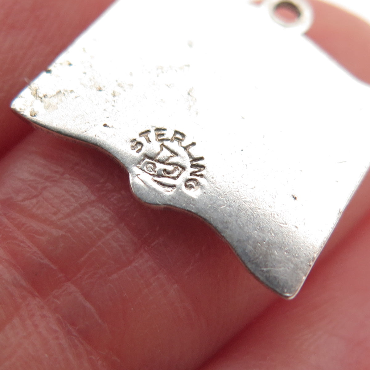 925 Sterling Silver Antique Art Deco Queenly Quest Book Mini Charm Pendant