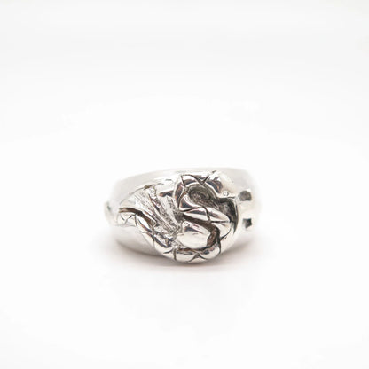 925 Sterling Silver Vintage Snake Cross Ring Size 6.5
