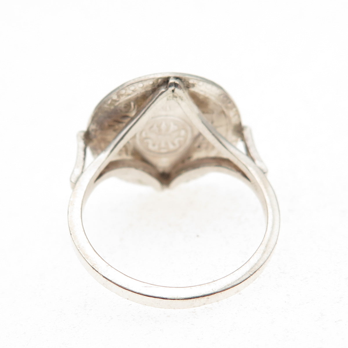 925 Sterling Antique 1911 Nepal 1/4 Mohar Prithvi Bir Bikram Coin Ring Size 6.75