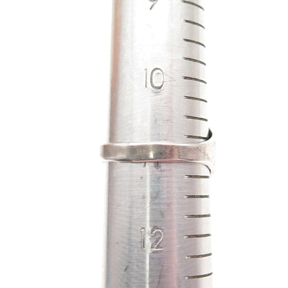 VARGAS Sterling Silver Antique Art Deco Real Black Onyx Letter E Ring Size 11