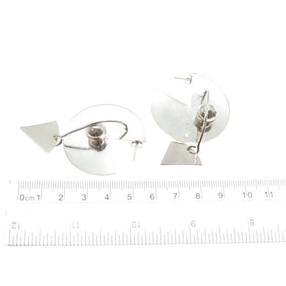 STACEY KMETYK 925 Sterling Silver Vintage Modernist Earrings