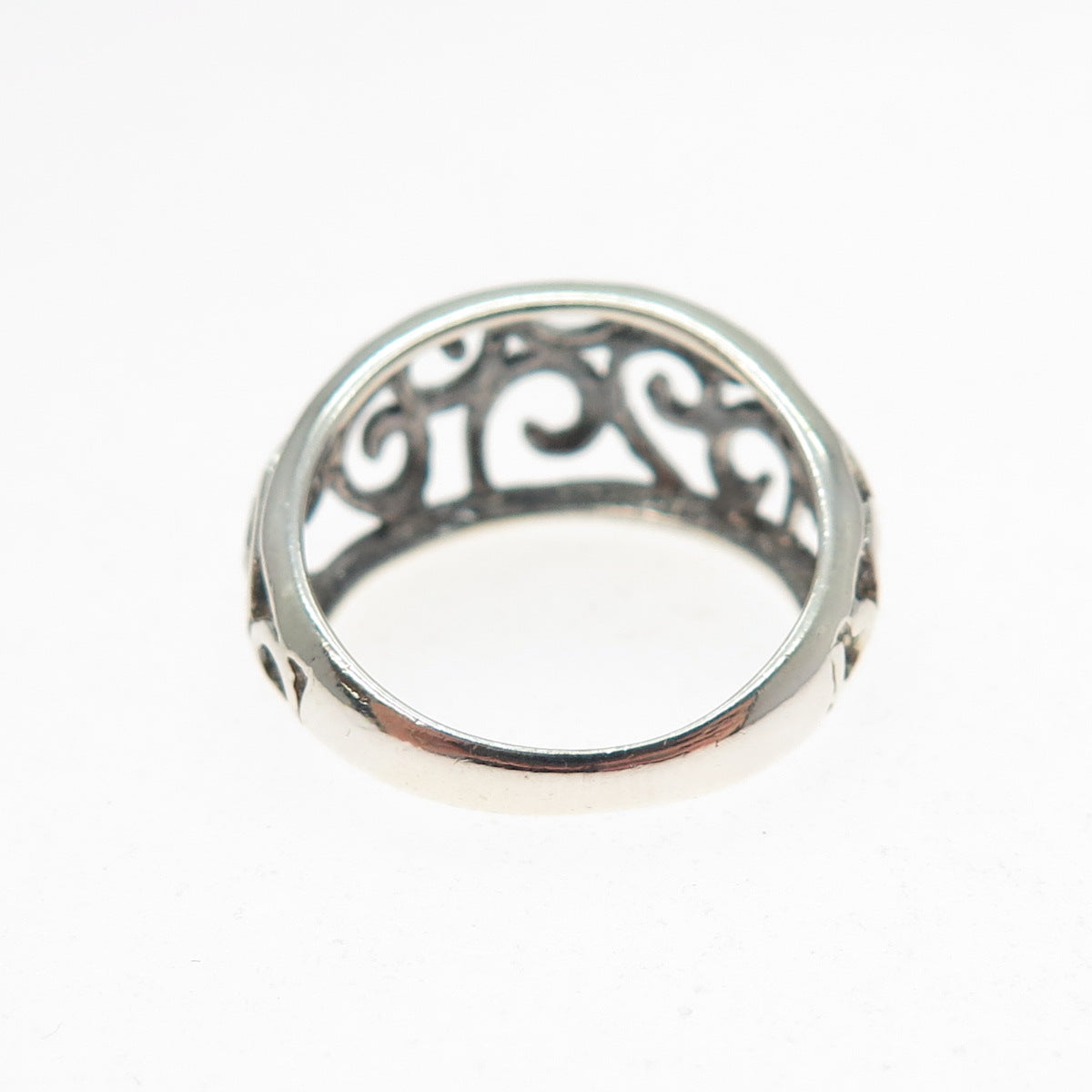 NEVADA 925 Sterling Silver Vintage Modernist Spiral Ring Size 5.5