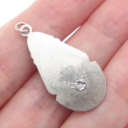 BELL TRADING POST Old Pawn 925 Sterling Vintage Lone Mountain Turquoise Pendant