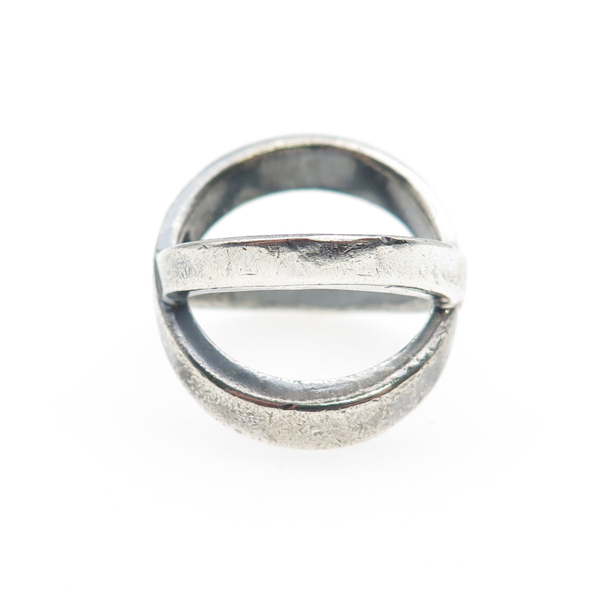 CHAPAL ZENRAY 925 Sterling Silver Vintage Crisscross Oxidized Ring Size 7.5