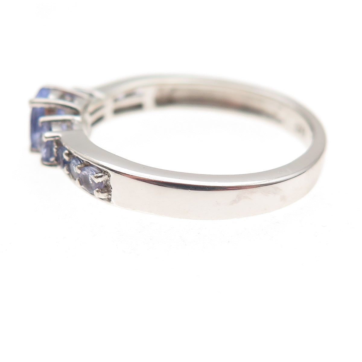 Chuck Clemency 925 Sterling Silver Real Oval & Round-Cut Tanzanite Ring Size 8