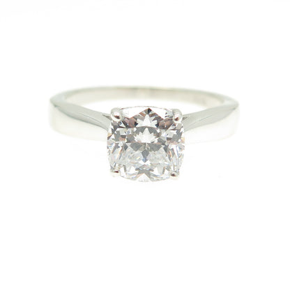 925 Sterling Silver Cushion-Cut C Z Engagement Ring Size 9