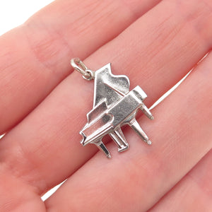 Wells 925 Sterling Silver Antique Art Deco Grand Piano Mini Charm Pendant