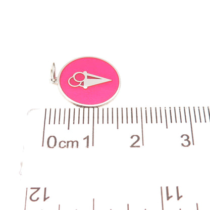 925 Sterling Silver Pink Enamel Ice Cream Charm Pendant