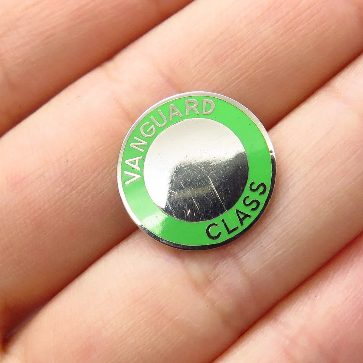 925 Sterling Silver Vintage Enamel "Vanguard Class" Pin