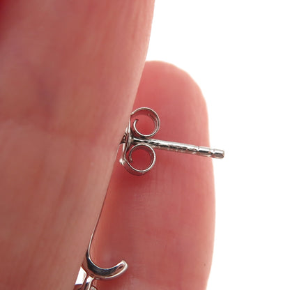 Chuck Clemency 925 Sterling Silver Real Tanzanite Bar Dangle Earrings