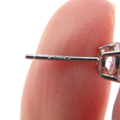 DBJ DEE BERKLE 925 Sterling Silver Round-Cut C Z Stud Earrings