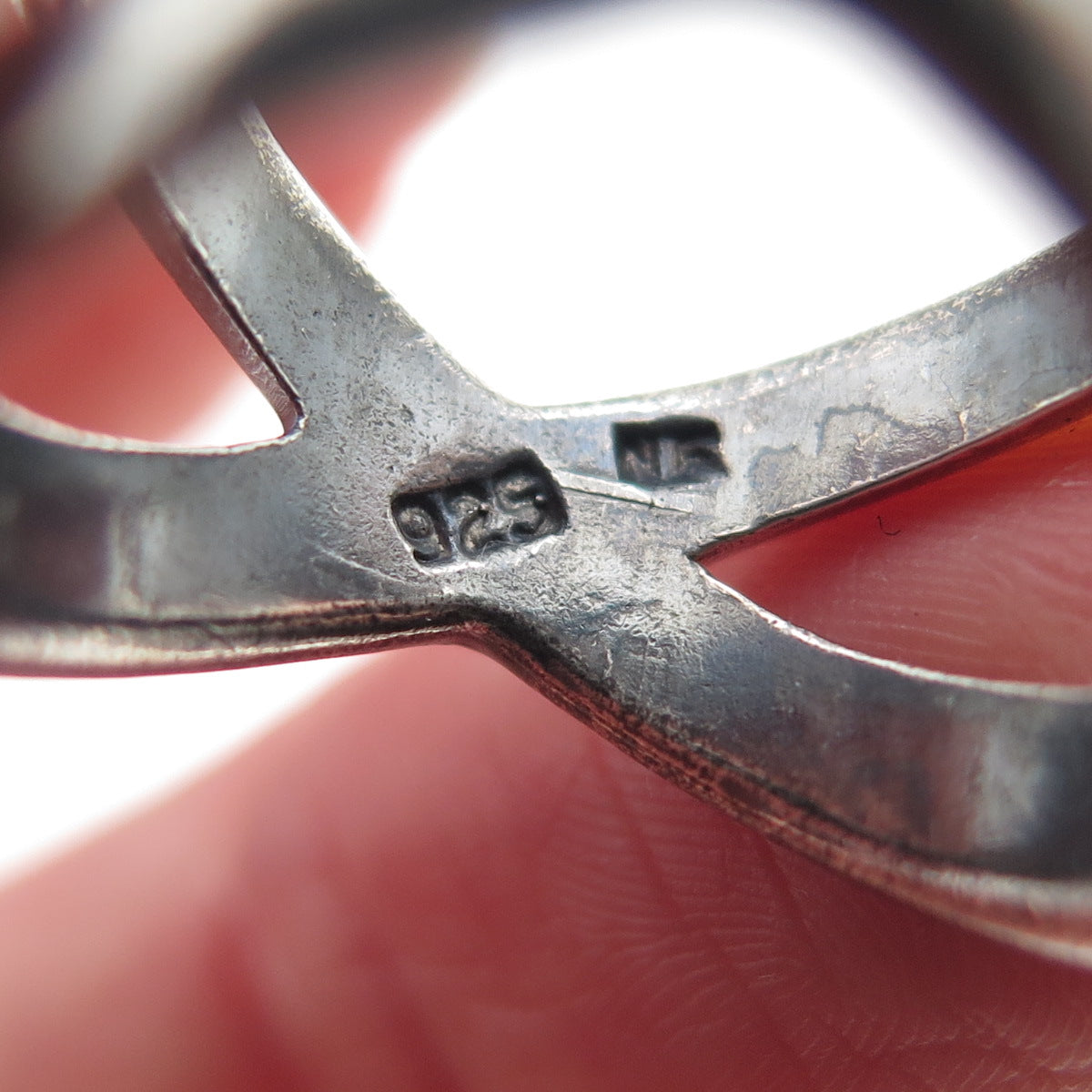 CHAPAL ZENRAY 925 Sterling Silver Vintage Crisscross Oxidized Ring Size 7.5