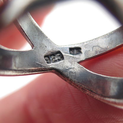 CHAPAL ZENRAY 925 Sterling Silver Vintage Crisscross Oxidized Ring Size 7.5