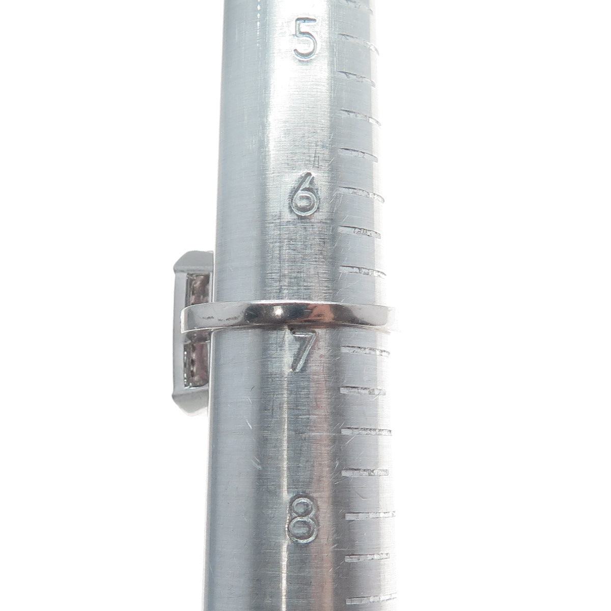 925 Sterling Silver Real Amethyst & C Z Ring Size 6.75