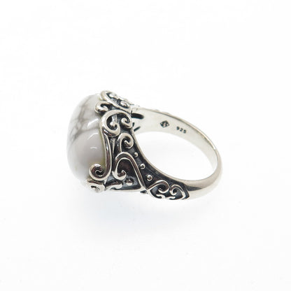 ELYSE RYAN 925 Sterling Silver Vintage Real Howlite Modernist Ring Size 6.25