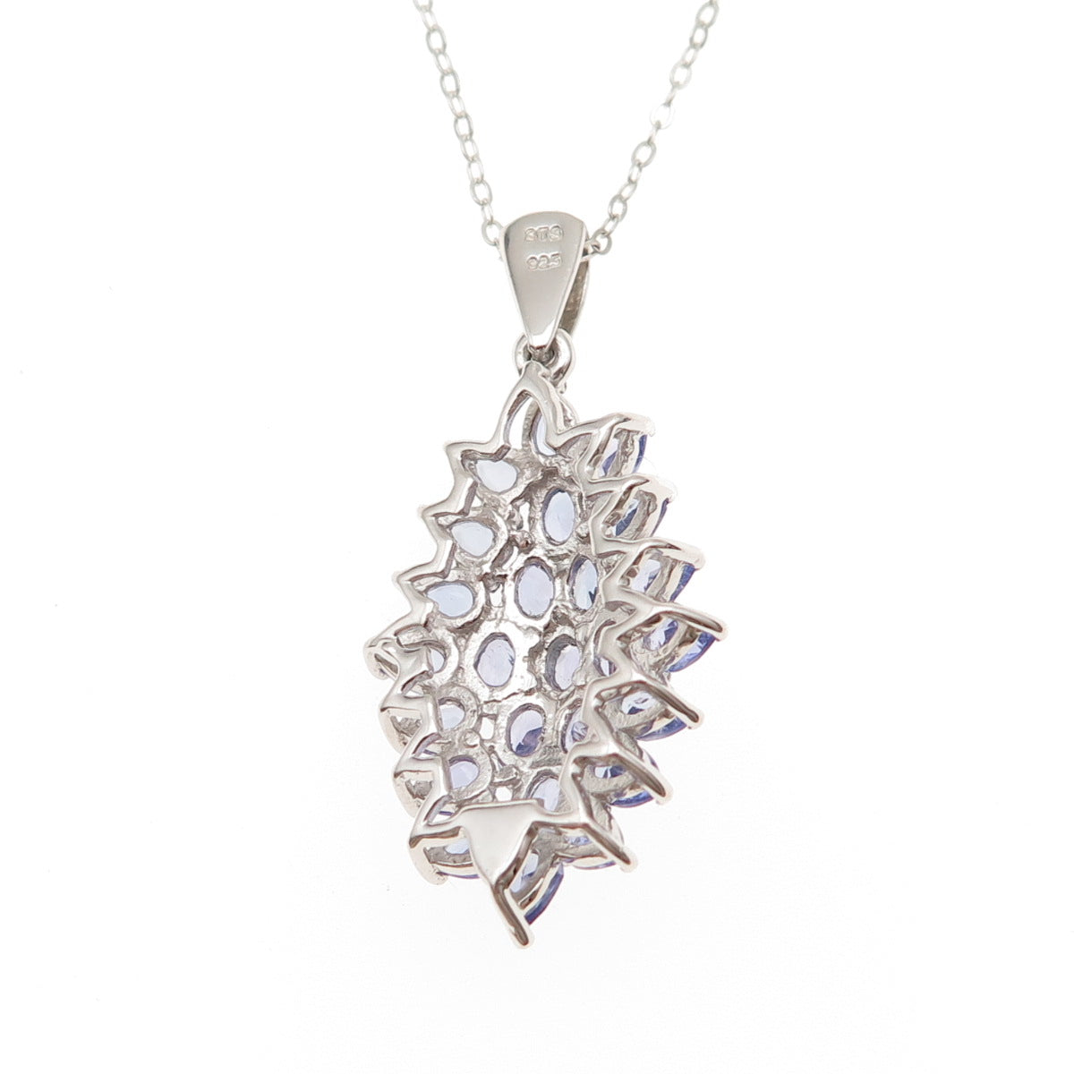 Chuck Clemency 925 Sterling Silver Real Tanzanite Cable Chain Necklace 20"