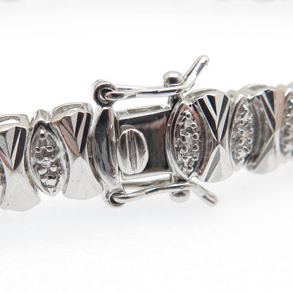 ROSS SIMONS 925 Sterling Silver Real Diamond Accent Bow Link Bracelet 7.25"