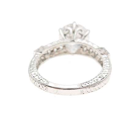 925 Sterling Silver Round-Cut C Z Engagement Ring Size 8