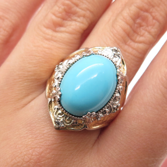 MICHAEL VALITUTTI Gems En Vogue Sterling Sleeping Beauty Turquoise Ring Size 7