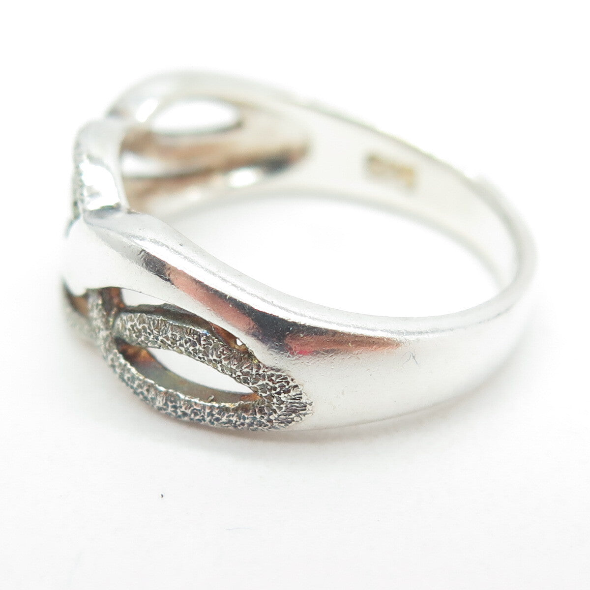 925 Sterling Silver Vintage Twisted Ring Size 8