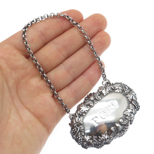 ROBINSON EDKINS & ASTON Sterling Silver Antique 1836 Birmingham Port Bottle Tag