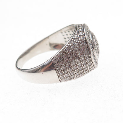 925 Sterling Silver Round-Cut C Z Circle of Life Ring Size 11.25