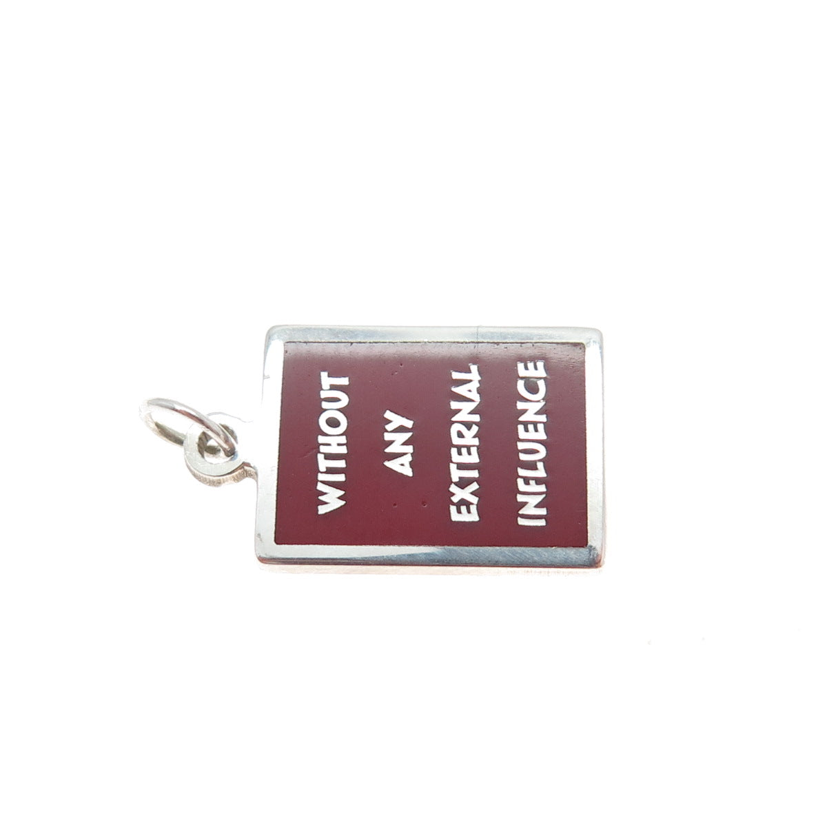 925 Sterling Red Enamel Without Any External Influence Minimalist Charm Pendant