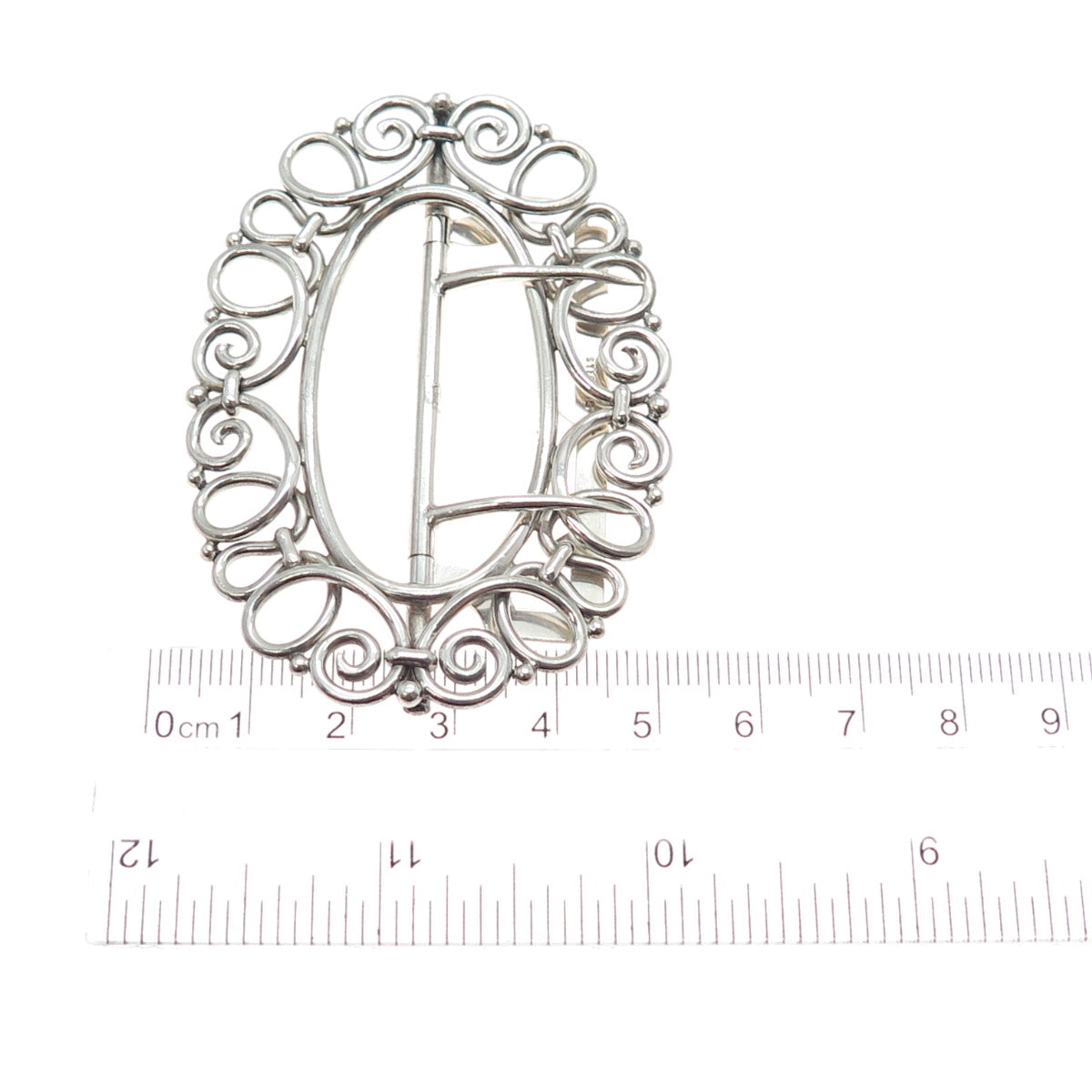 THOMAS F. BROGAN CO. 925 Sterling Silver Antique Art Deco Spiral Belt Buckle