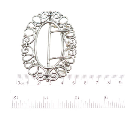 THOMAS F. BROGAN CO. 925 Sterling Silver Antique Art Deco Spiral Belt Buckle